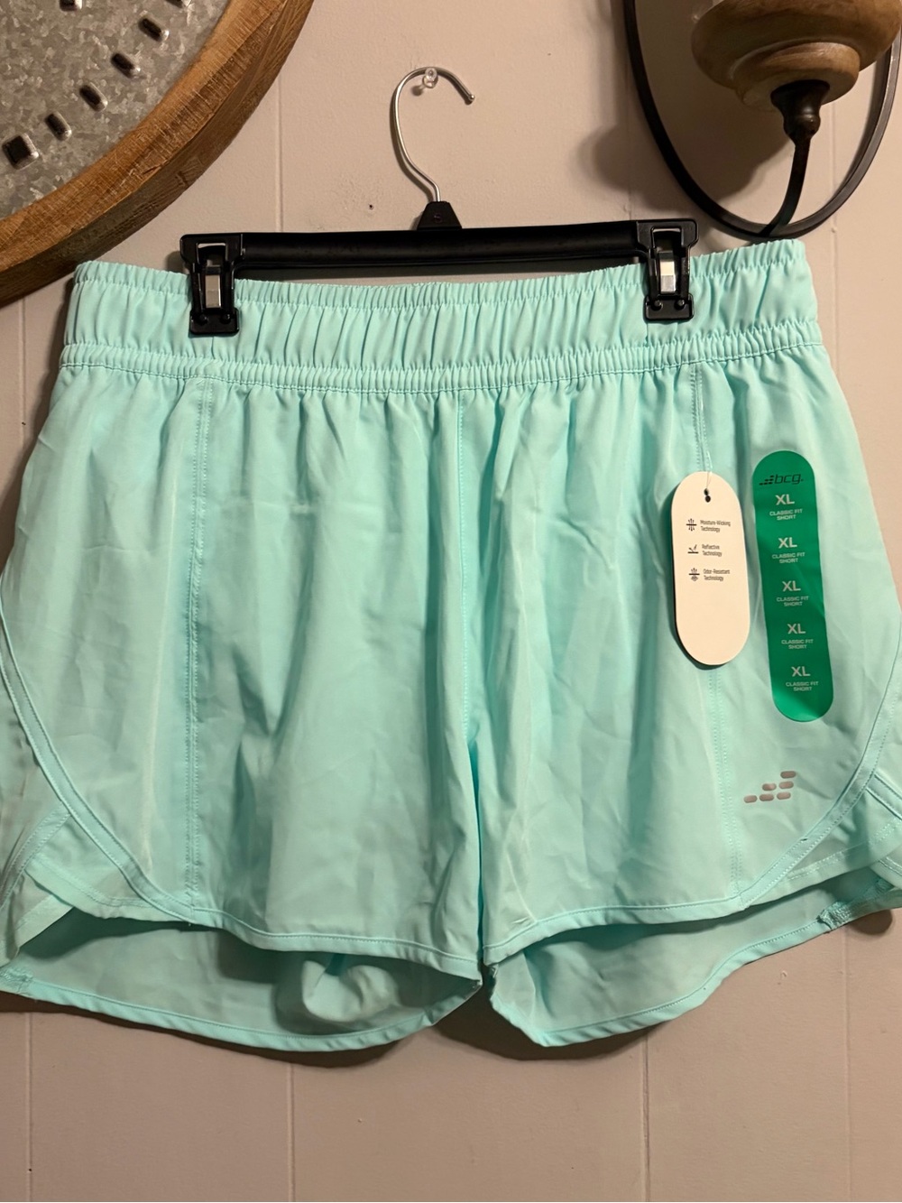 Mint Green Women’s  Running Shorts with White liner